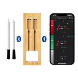 Termometro per cucinare e friggere - WIFI con APP per friggere - Il ripetitore garantisce una lunga distanza tra il telefono cellulare - Forno, griglia o padella.