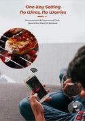 Termometro per cucinare e friggere - WIFI con APP per friggere - Il ripetitore garantisce una lunga distanza dal cellulare - Forno, grill o padella.