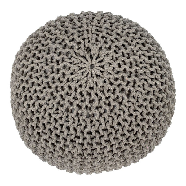 Set di 3 pouf - Sgabello/cuscino da pavimento in maglia diametro 55 cm - Aspetto a maglia grossa