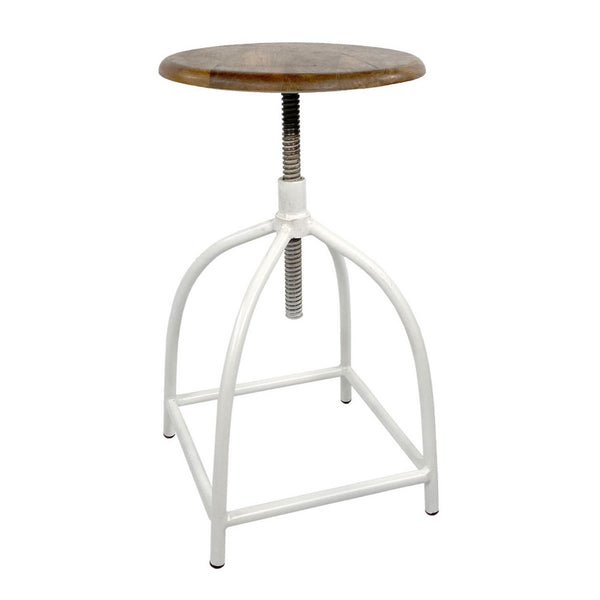 Swivel stool/bar stool - Height-adjustable model Liverpool made of solid wood and metal frame
