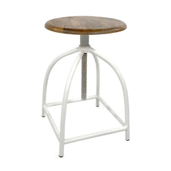 Sgabello girevole/sgabello da bar - Modello Liverpool ad altezza regolabile, realizzato in legno massello e struttura in metallo