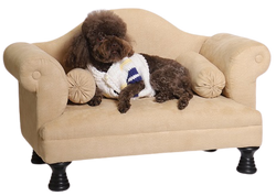Divanetto per cani con 2 braccioli - beige - cuccia per cani