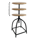 Swivel stool/bar stool - Height-adjustable model Liverpool made of solid wood and metal frame