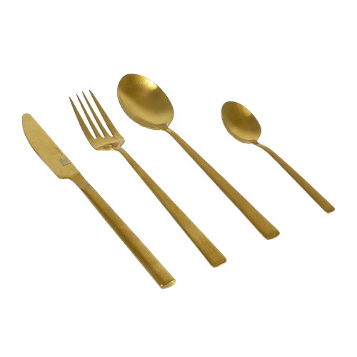 Set di posate - 16 pezzi per 4 persone - Modello Fairbaks - Oro o nero