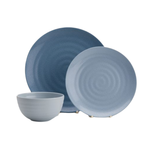 Set di servizio - Beige vintage o Sfumature di blu - 12 pz