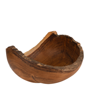 Bowl in Teak wood - approx. 30 cm in diameter and 10 cm high - Salad bowl, fruit bowl, decoration bowl, etc.