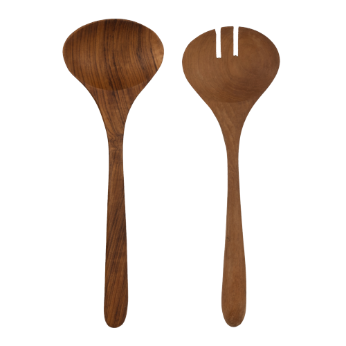 Salad cutlery in Teak wood - consisting of two salad spoons