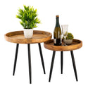 Tavolino rotondo in legno diametro 40 o 50 cm. Tavolino tavolo da salotto Vancouver piedini in metallo nero opaco