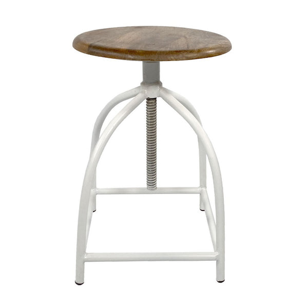 Swivel stool/bar stool - Height-adjustable model Liverpool made of solid wood and metal frame